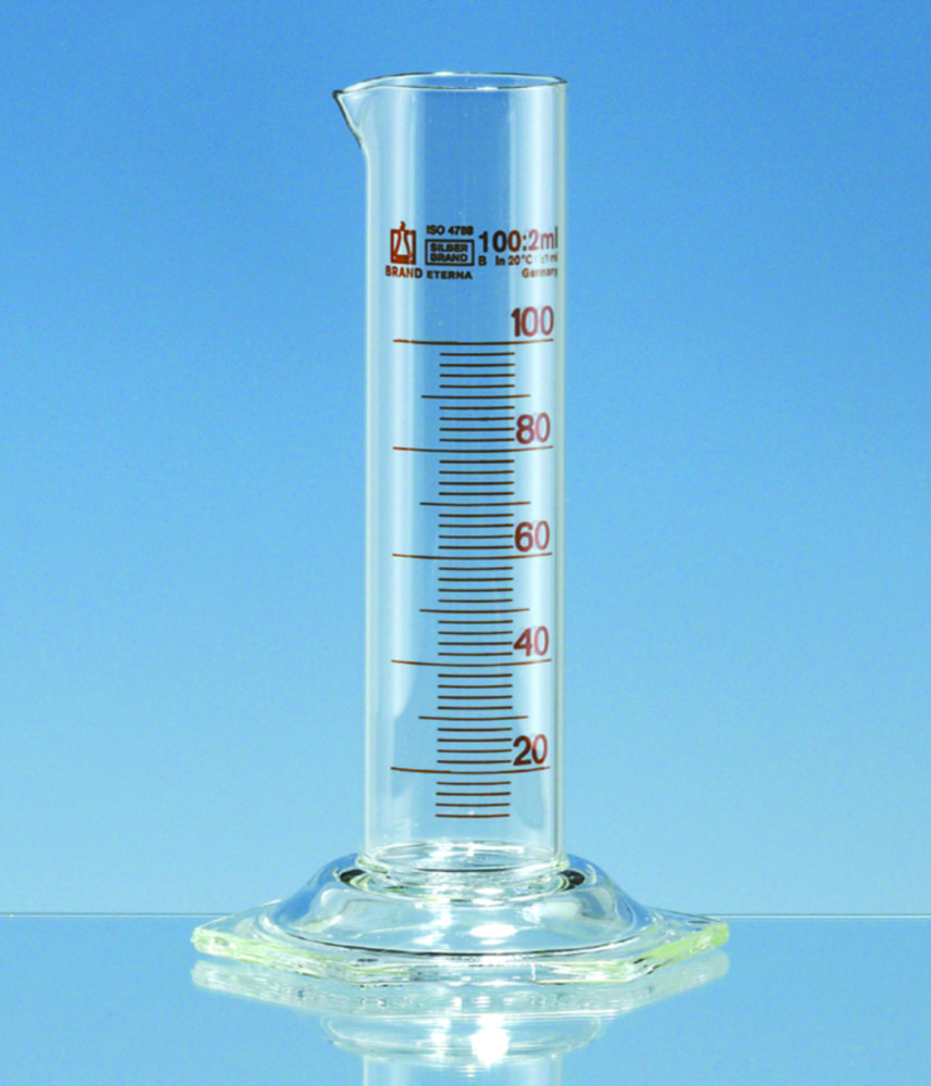 Messzylinder, Borosilikatglas 3.3, niedrige Form, Klasse B, braun graduiert | Nennvolumen: 10 ml